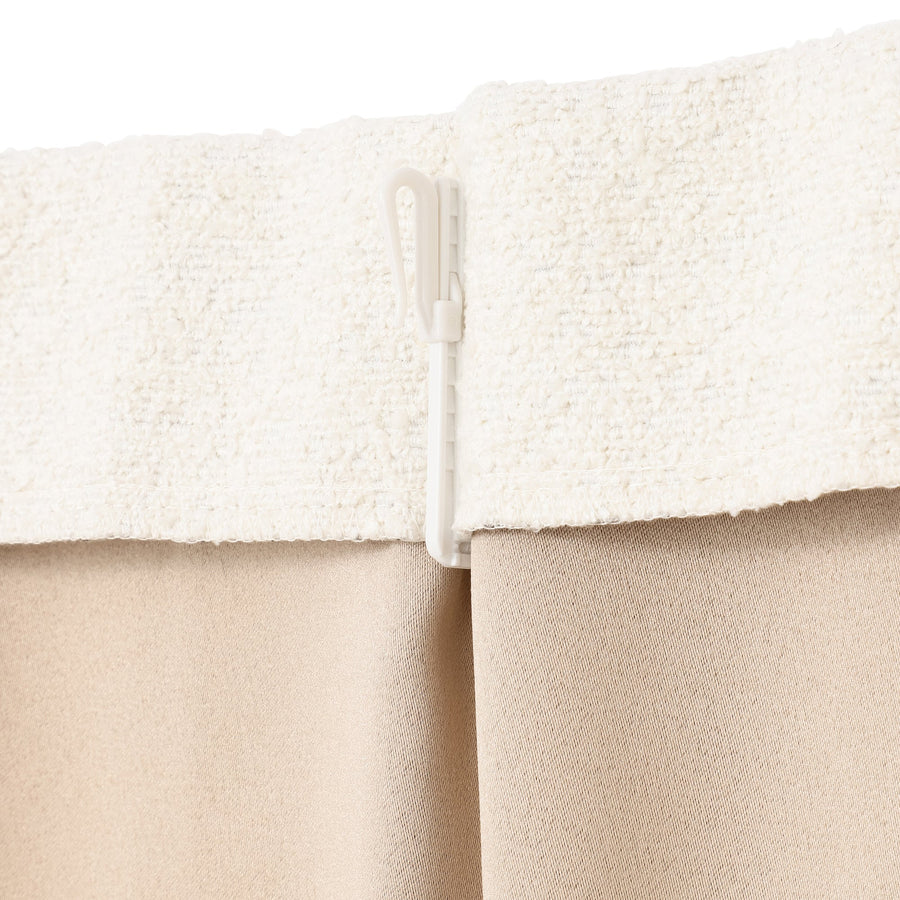 ブークレ ドレープカーテン H1350×W1000 アイボリー