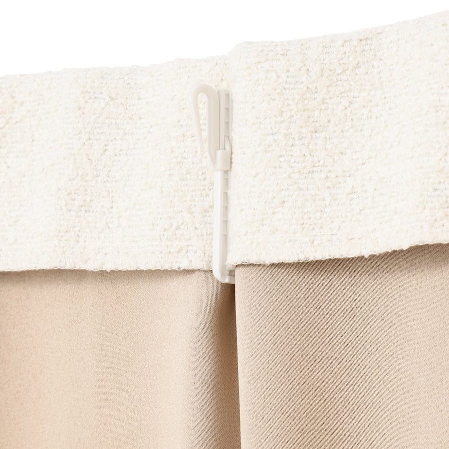 ブークレ ドレープカーテン H1780×W1000 アイボリー