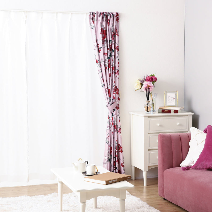 ROZEK Curtain H1780 x W1000 Pink (Drape/Ready-made)