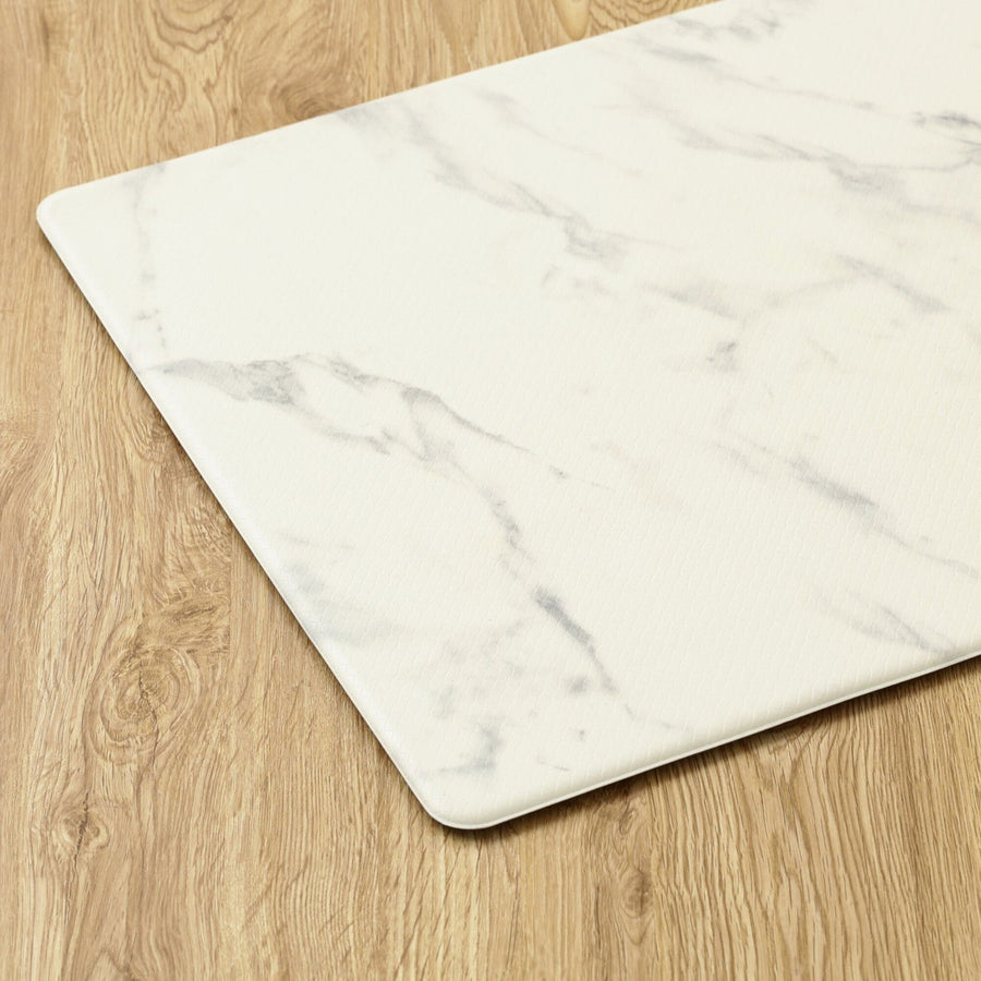 PVC Kitchen Mat Marble M White x Gray