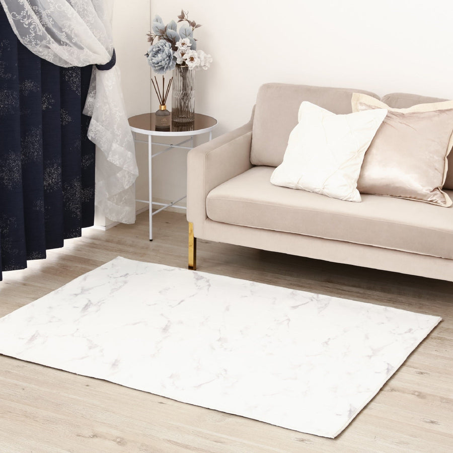 Design Print Rug Marble S White