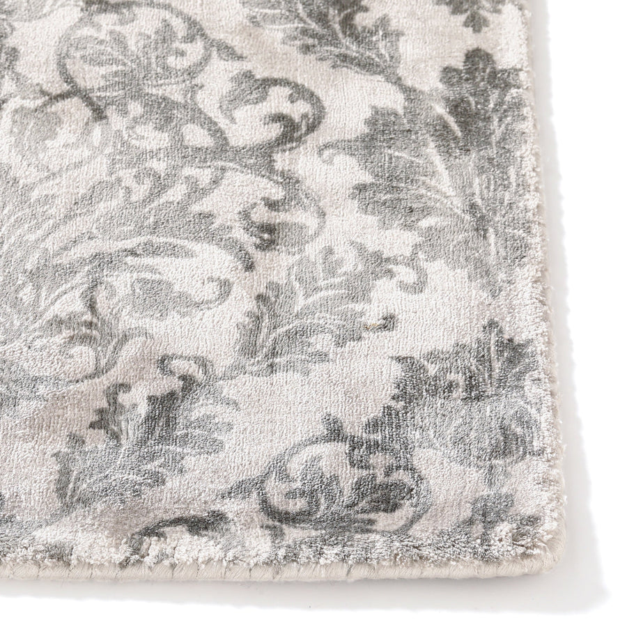 Damask Viscose Rug Medium 2000 x 1400 Light Grey