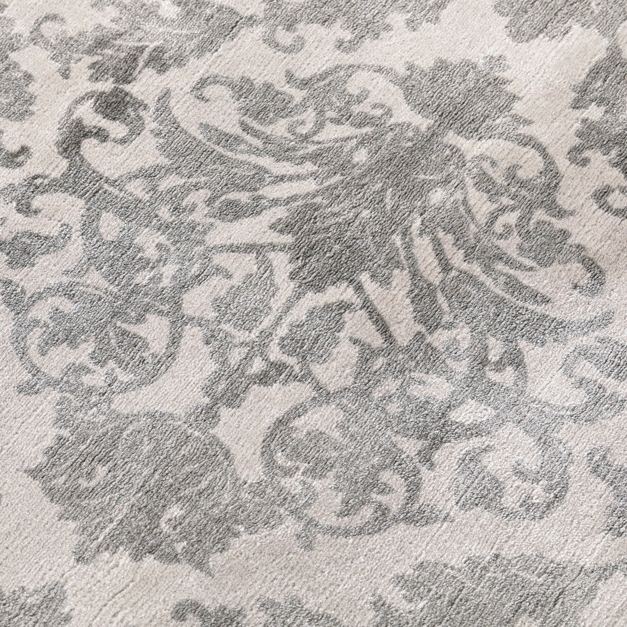 Damask Viscose Rug Medium 2000 x 1400 Light Grey