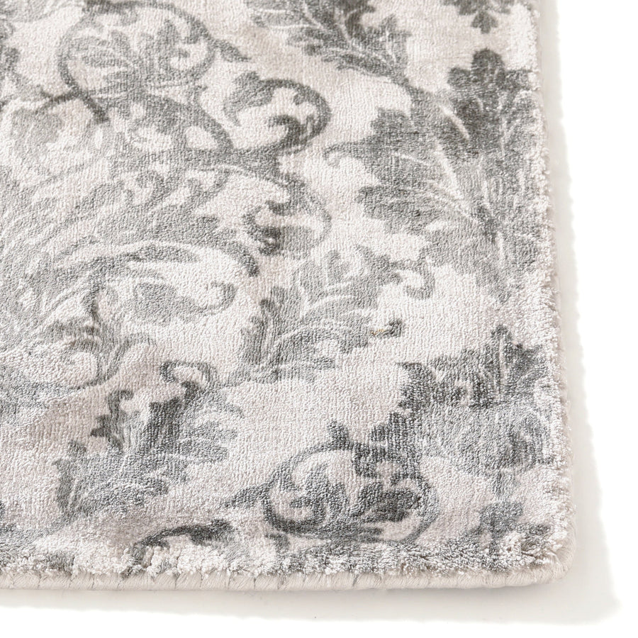 Damask Viscose Rug L 2600 x 1700 Light Grey