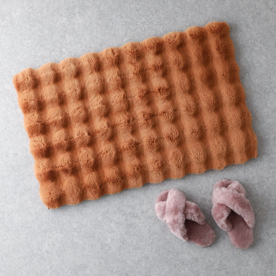 Memory Foam Pocomoko Fur Mat 800 x 500 Light Brown