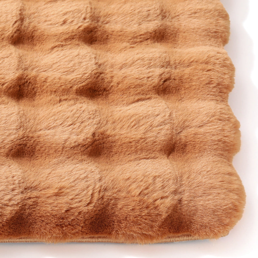 Memory Foam Pocomoko Fur Mat 800 x 500 Light Brown