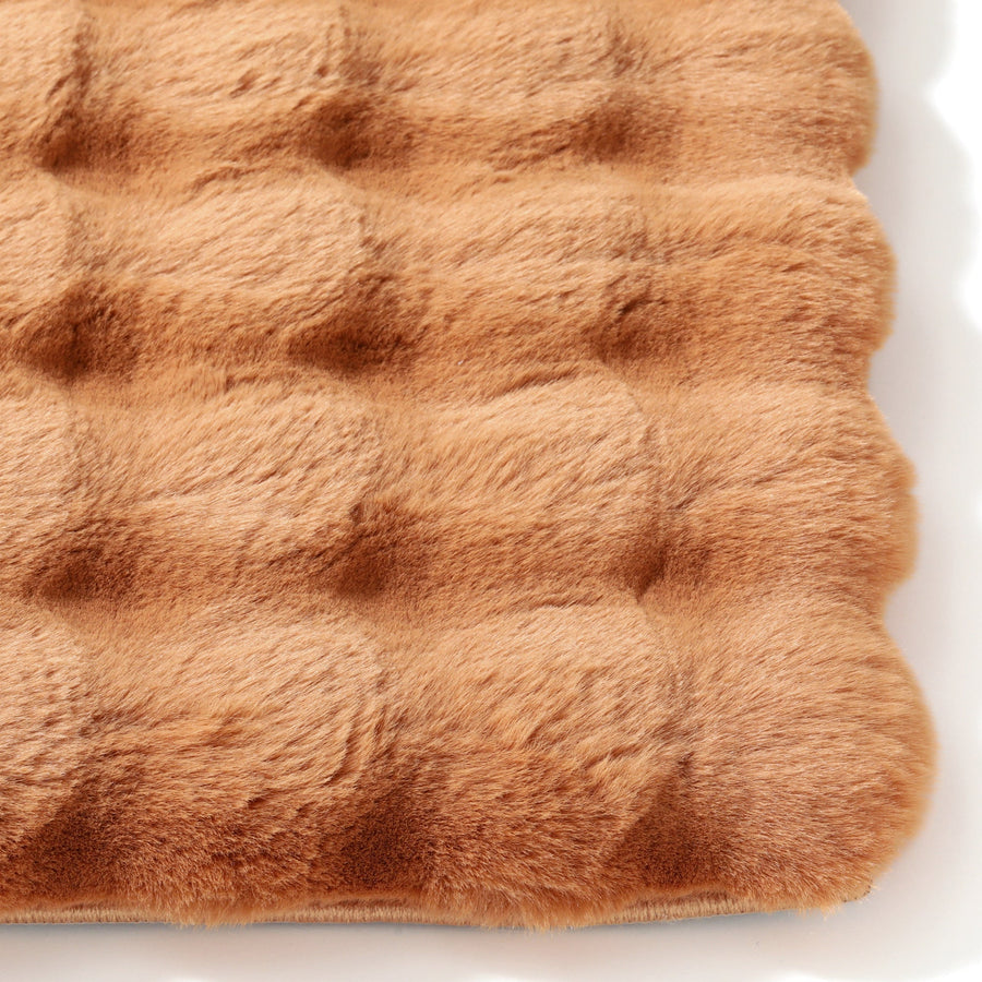 Memory Foam Pocomoko Fur Rug S 1400 x 1000 Light Brown