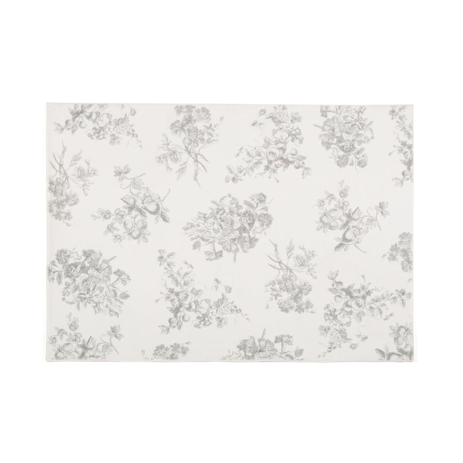 Design Print Rug Classic Flower S 1400 x 1000 Light Gray