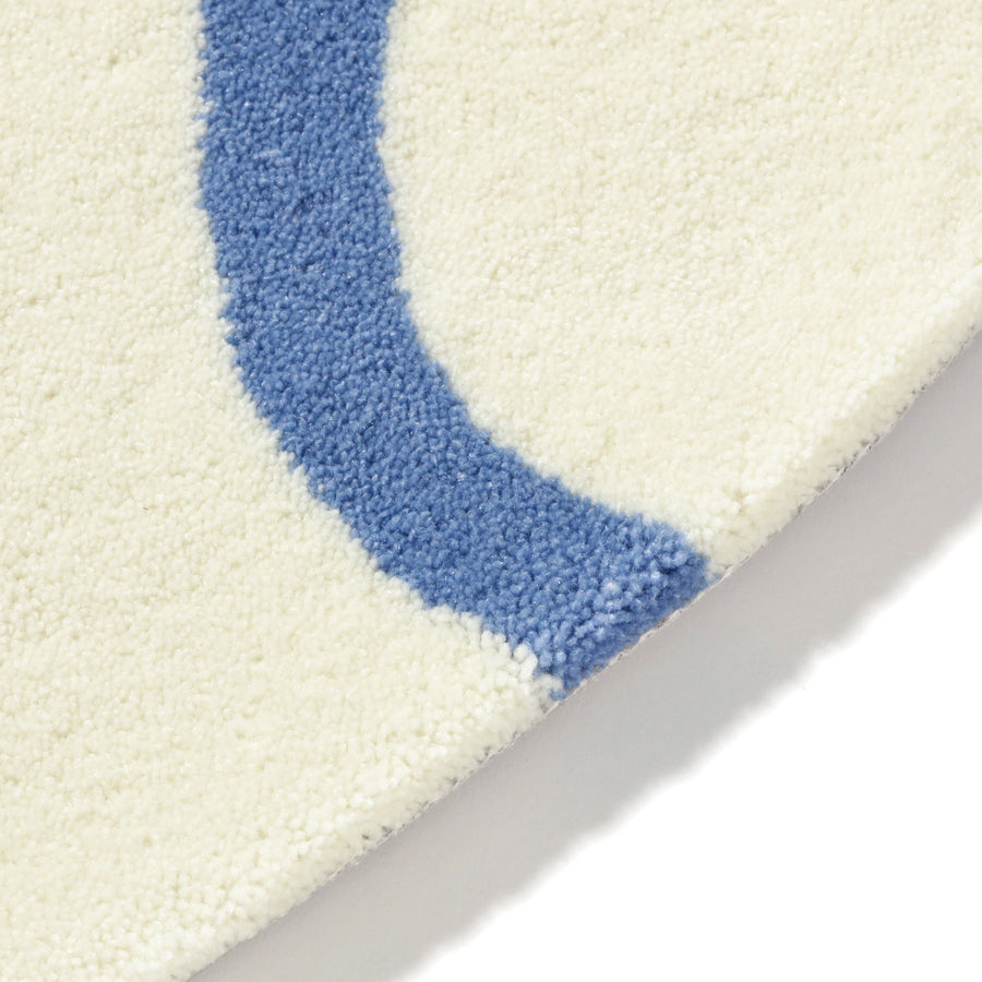 ワンダー ラグ ラウンド Φ1500 アイボリー×ブルー