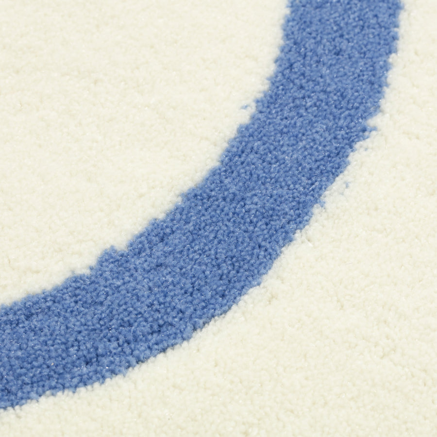 ワンダー ラグ ラウンド Φ1500 アイボリー×ブルー