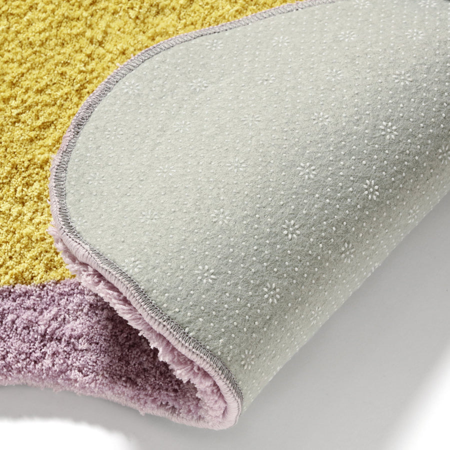 ウェーブ フレーム ラグ S 1400×1000 イエロー×パープル