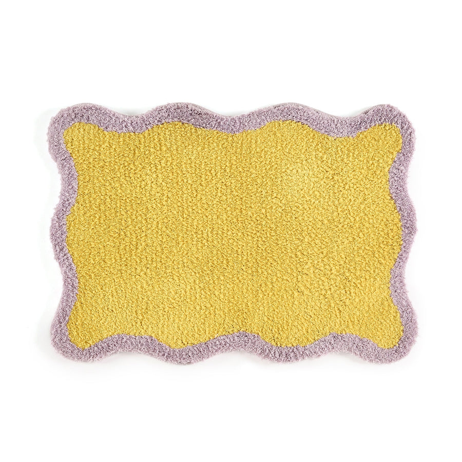 ウェーブ フレーム マット 700×500 イエロー×パープル