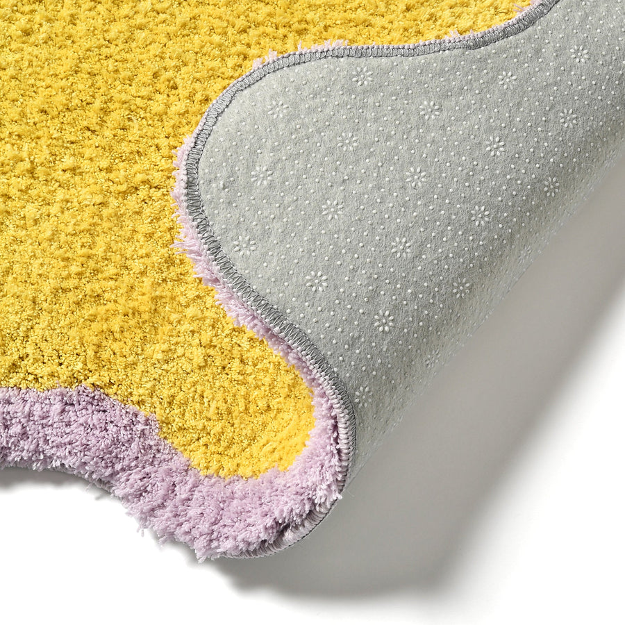 ウェーブ フレーム マット 700×500 イエロー×パープル