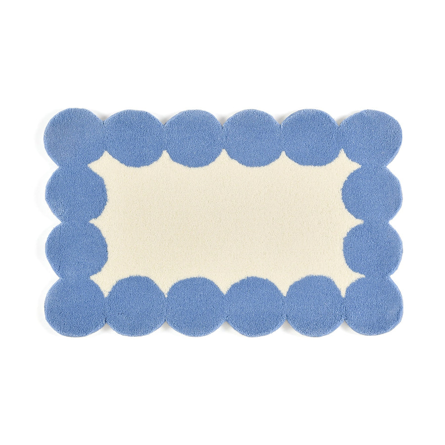 ドットフレーム マット 800×500 アイボリー×ブルー