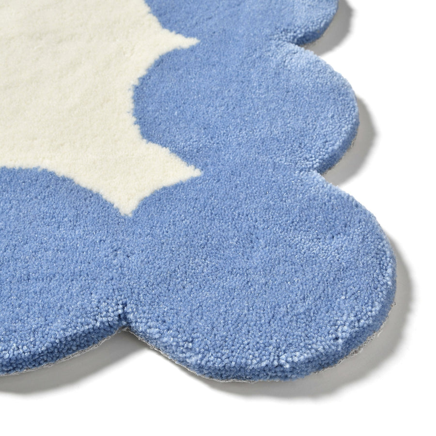 ドットフレーム マット 800×500 アイボリー×ブルー