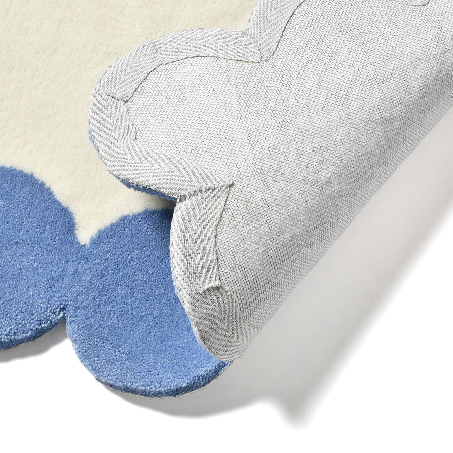 ドットフレーム マット 800×500 アイボリー×ブルー