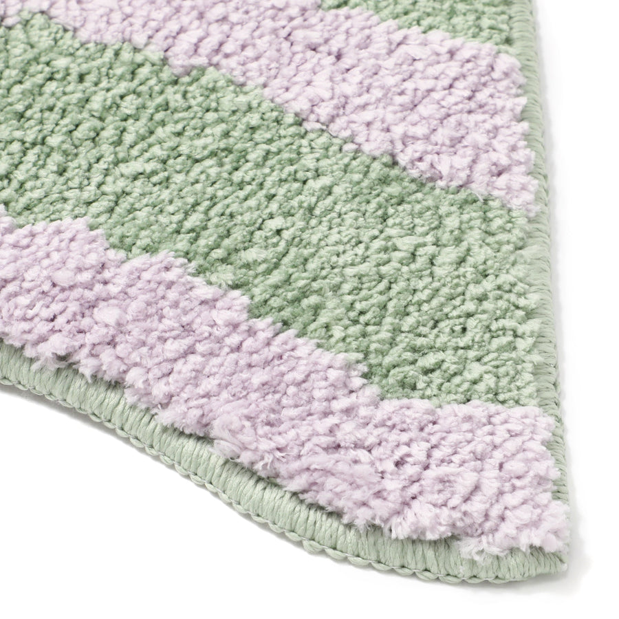 ウェーブストライプ マット ライトグリーン×パープル