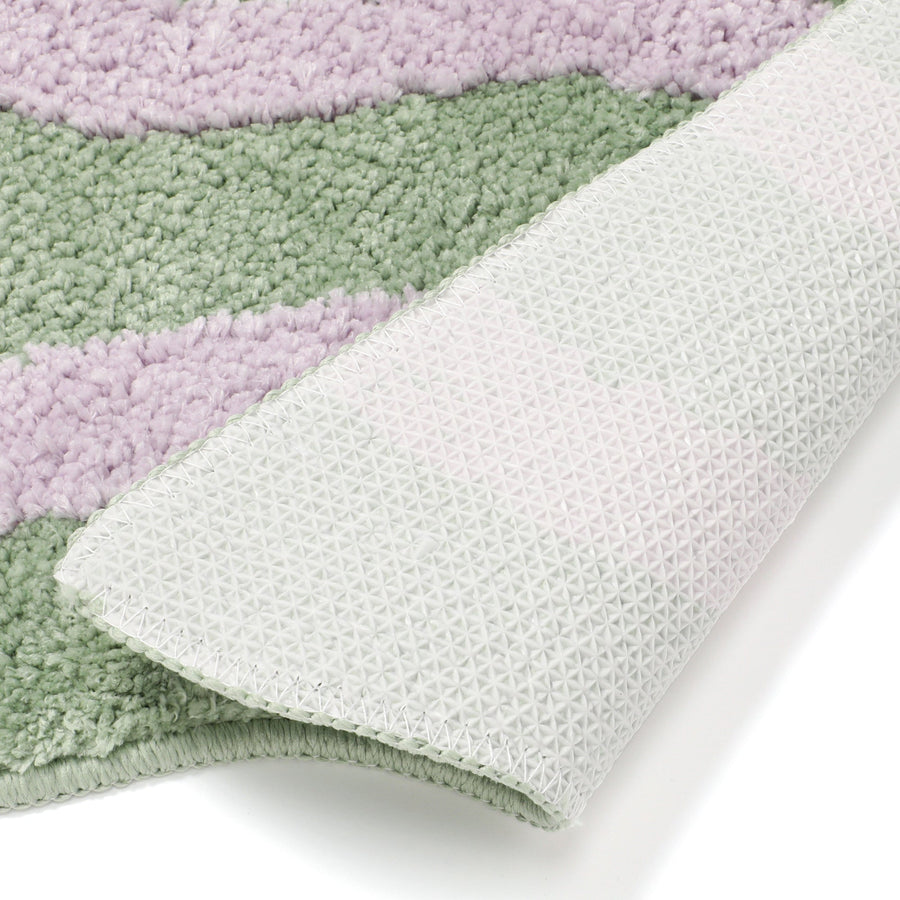 ウェーブストライプ マット ライトグリーン×パープル