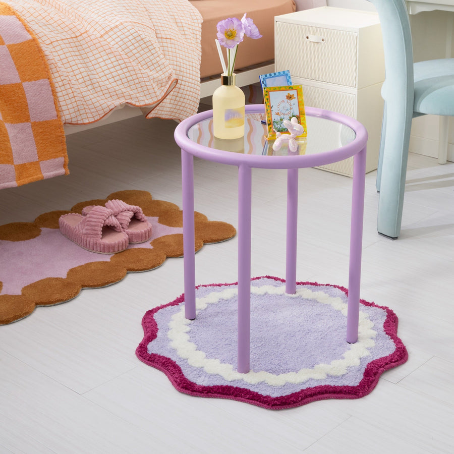 ジャギ ラウンド マット ピンク