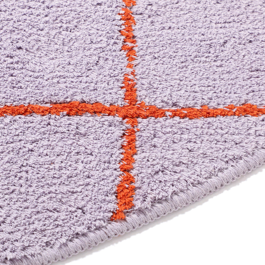 ウィンドウペン ラグ ラウンド φ1500 パープル×オレンジ