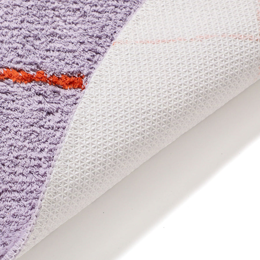 ウィンドウペン ラグ ラウンド φ1500 パープル×オレンジ