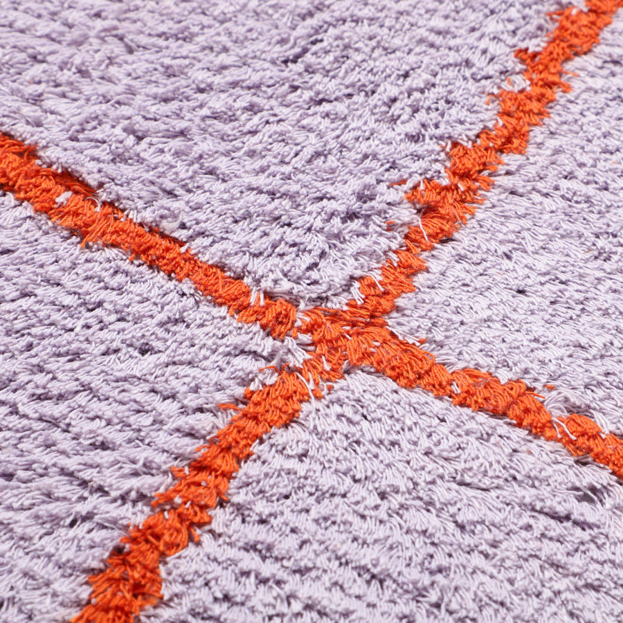 ウィンドウペン ラグ ラウンド φ1500 パープル×オレンジ