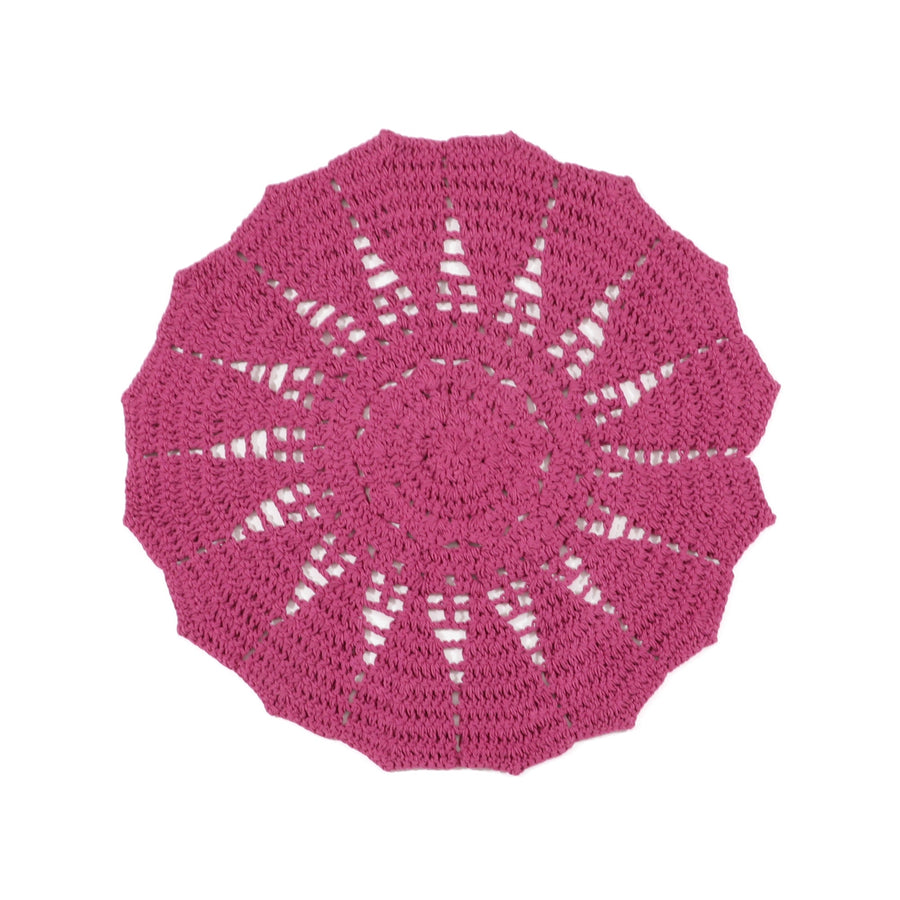 フラワークロシェ ラグ φ1000 ピンク