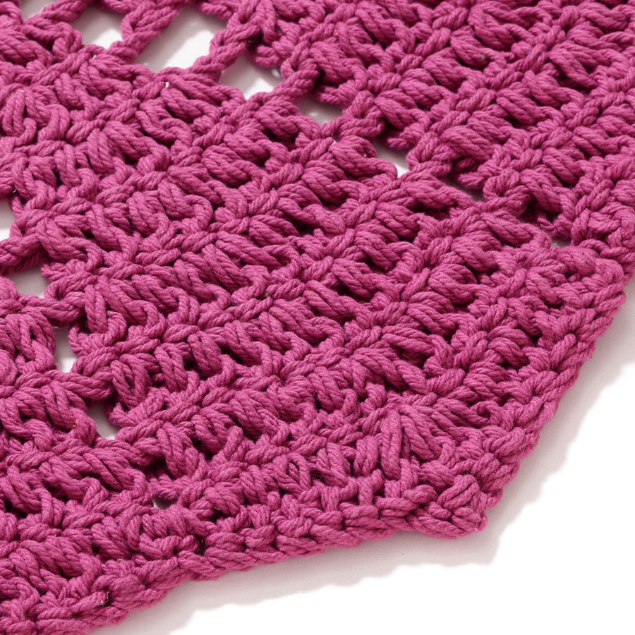 フラワークロシェ ラグ φ1000 ピンク