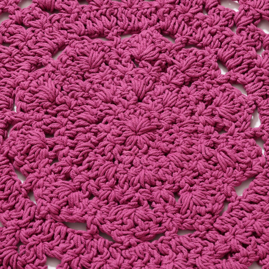 フラワークロシェ ラグ φ1000 ピンク