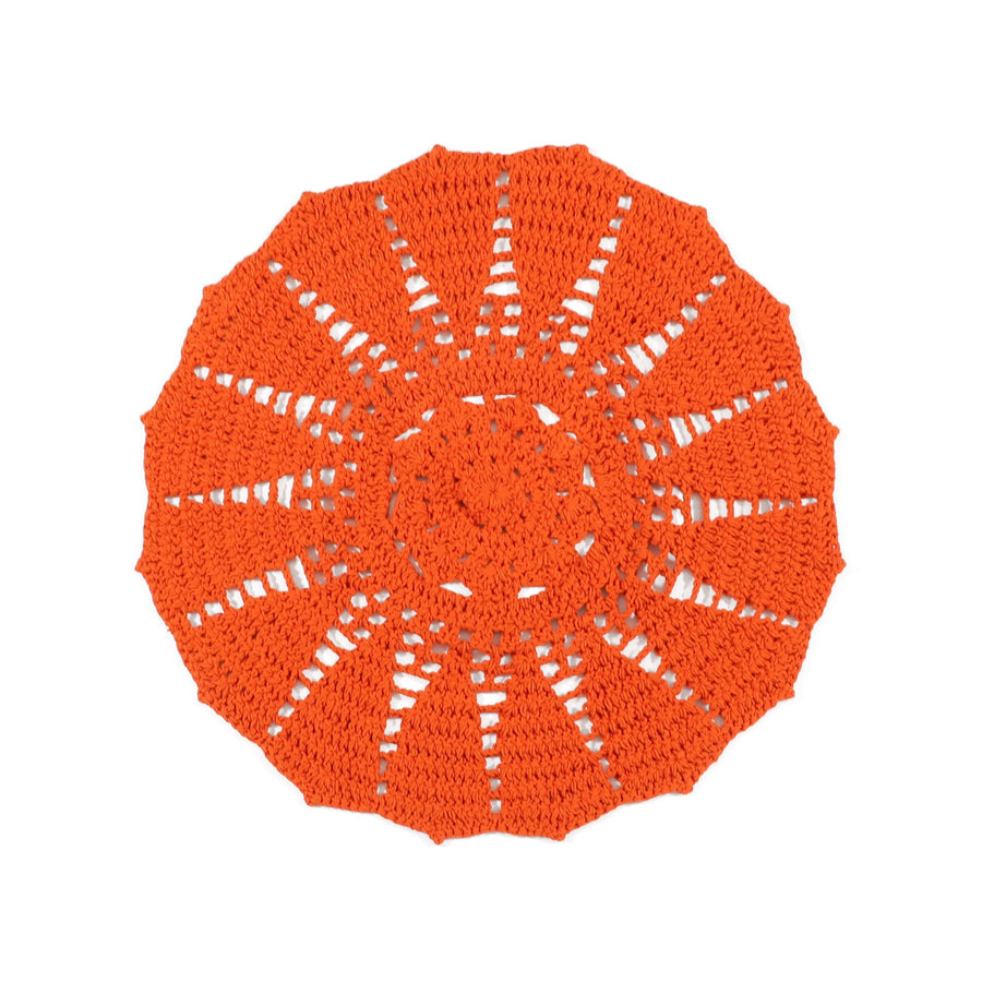 フラワークロシェ ラグ φ1000 オレンジ