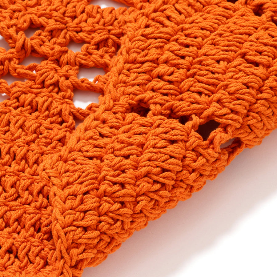 フラワークロシェ ラグ φ1000 オレンジ
