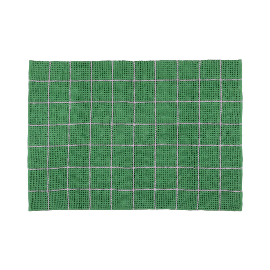ワッフル ウィンドウペン コットンラグ M 2000×1400 グリーン×パープル
