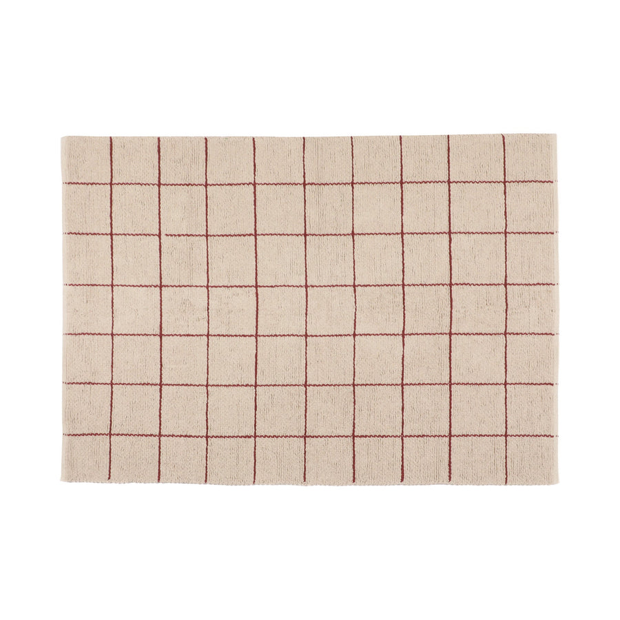 ブークレ ウィンドウペン コットンラグ M 2000×1400 ベージュ×レッド