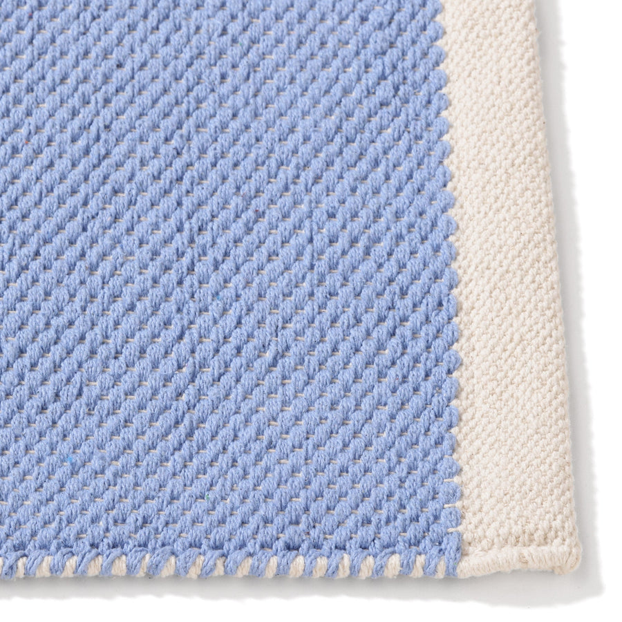 ストライプ コットンラグ M 2000×1400 ライトブルー×ホワイト