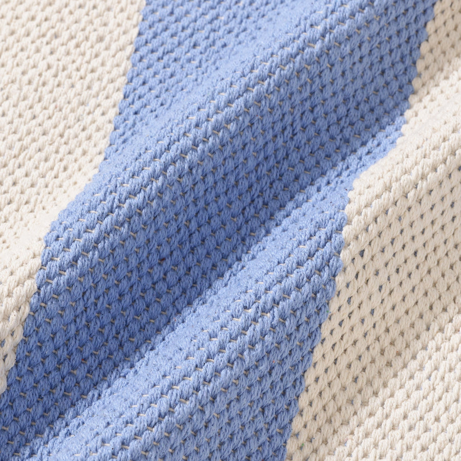 ストライプ コットンラグ M 2000×1400 ライトブルー×ホワイト