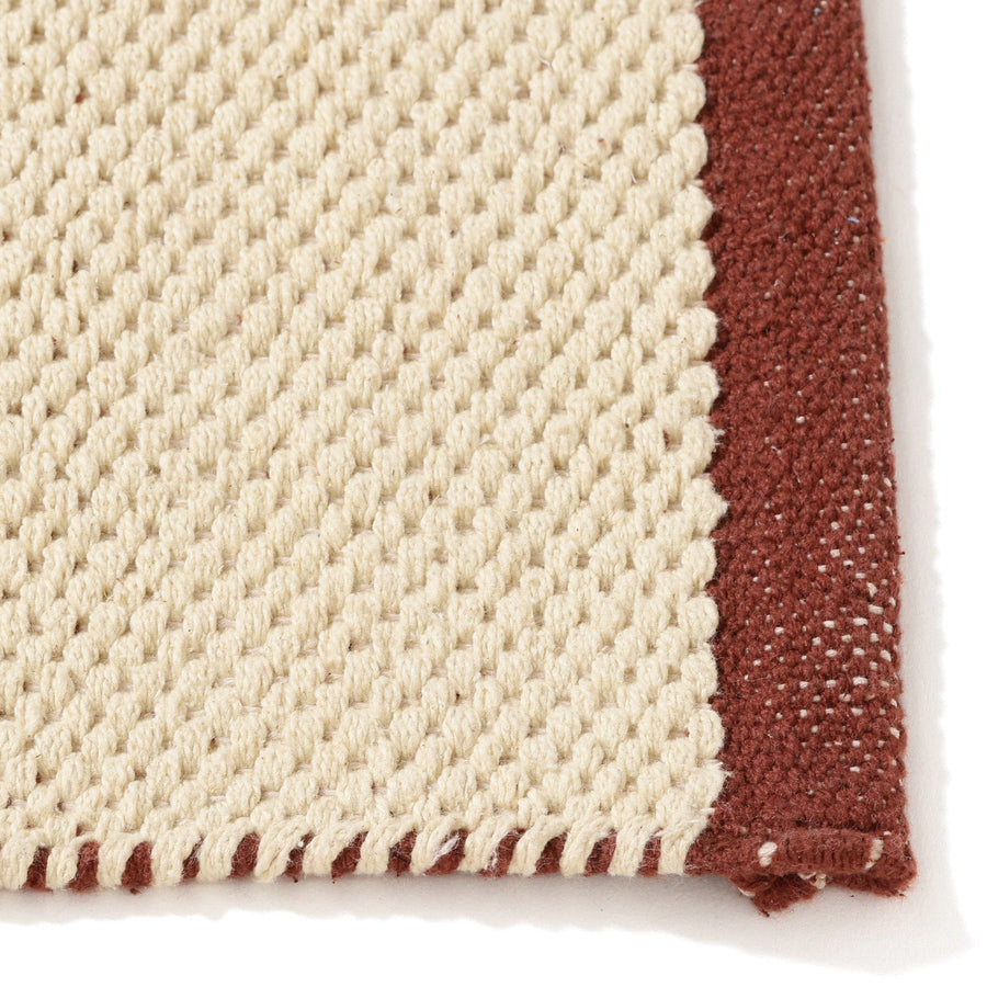 ストライプ コットンラグ M 2000×1400 イエロー×ブラウン