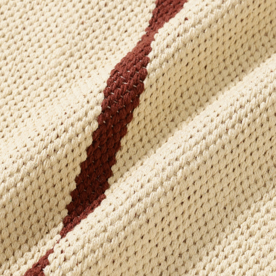 ストライプ コットンラグ M 2000×1400 イエロー×ブラウン