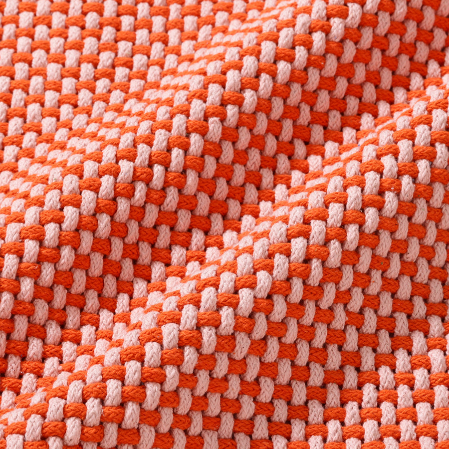 ロープヤーン コットンラグ M 1700×1300 ピンク×オレンジ