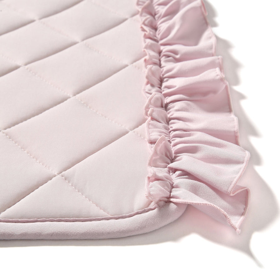 ひんやり キルトラグ フリル L 1850×1850 ライトピンク