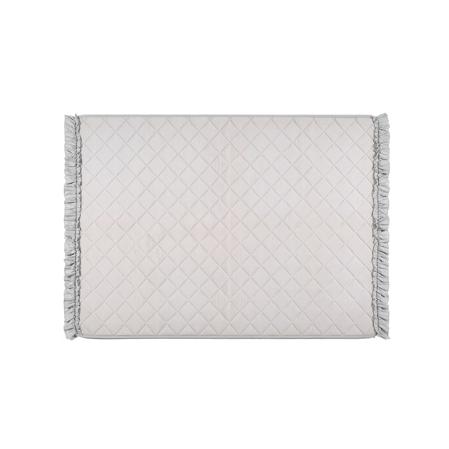 ひんやり キルトラグ フリル S 1400×1000 ライトグレー