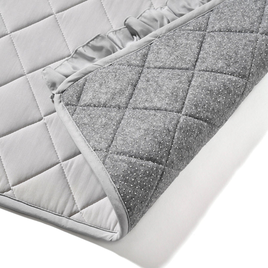 ひんやり キルトラグ フリル S 1400×1000 ライトグレー