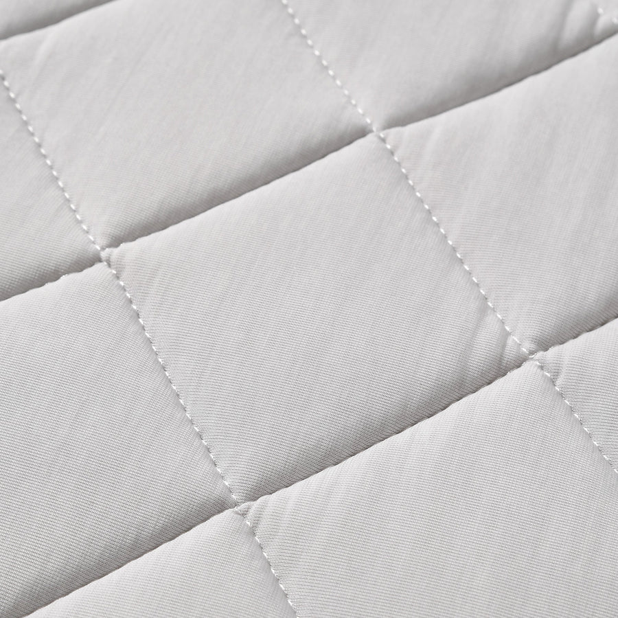 ひんやり キルトラグ フリル S 1400×1000 ライトグレー