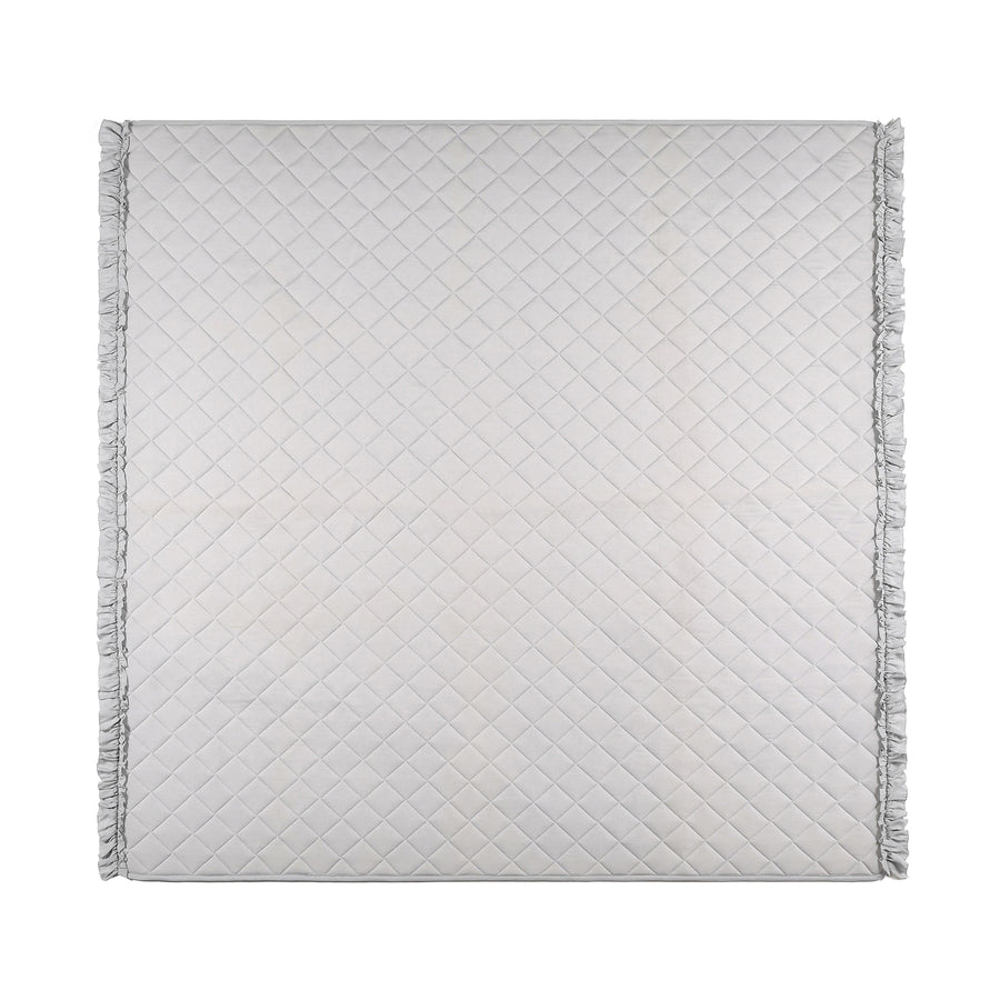 ひんやり キルトラグ フリル L 1850×1850 ライトグレー