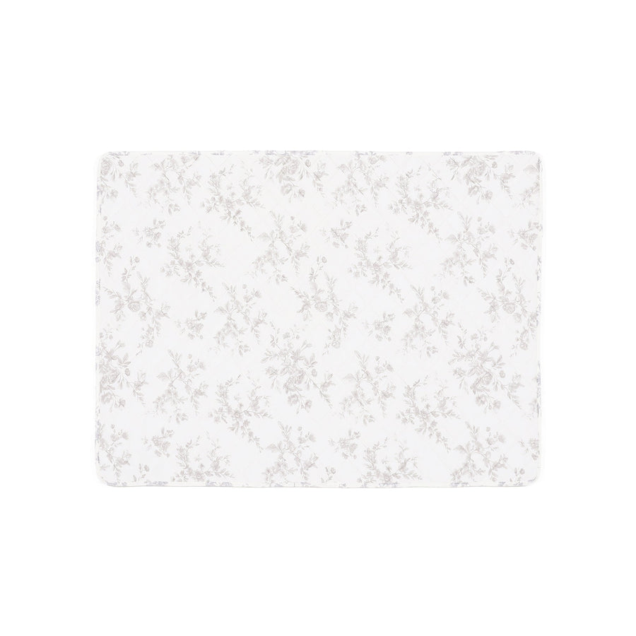 ひんやり キルトラグ クラシックフラワー S 1400×1000 グレー