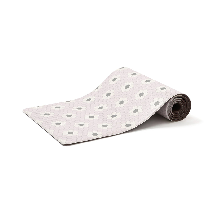 PVC キッチンマット タイル M ピンク