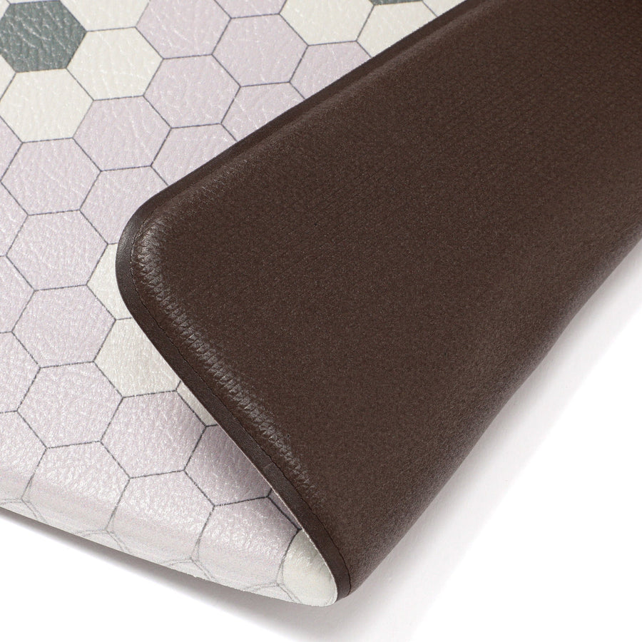 PVC キッチンマット タイル M ピンク