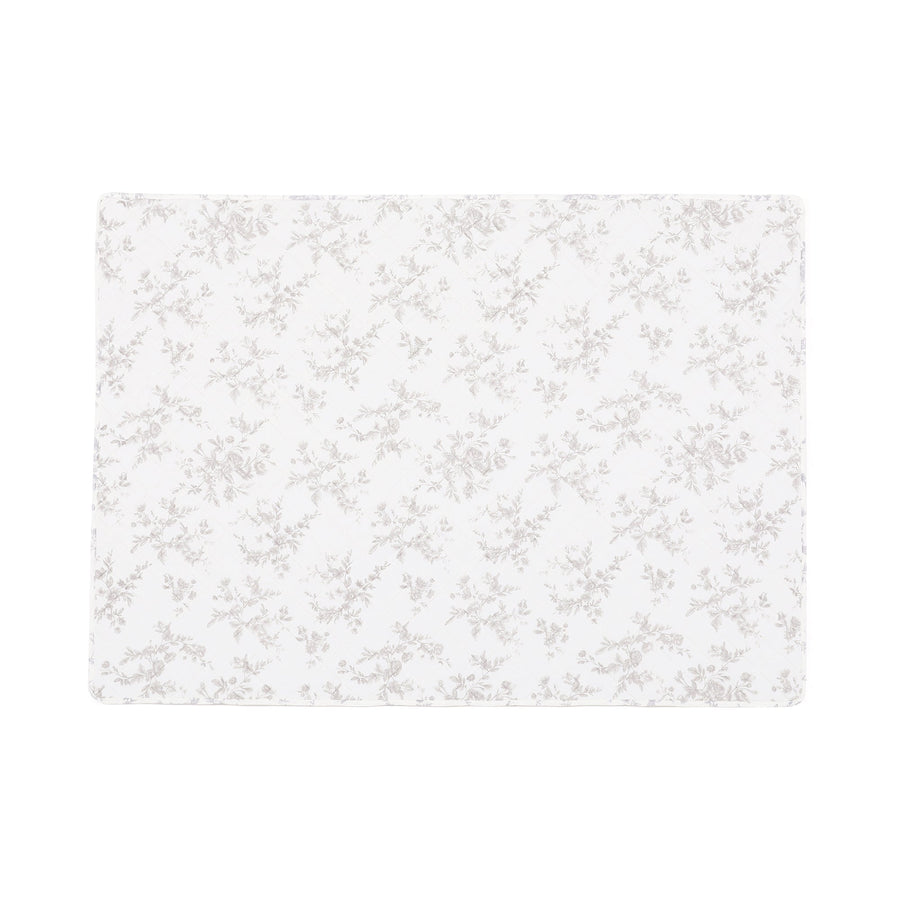 ひんやり キルトラグ クラシックフラワー M 1850×1300 グレー