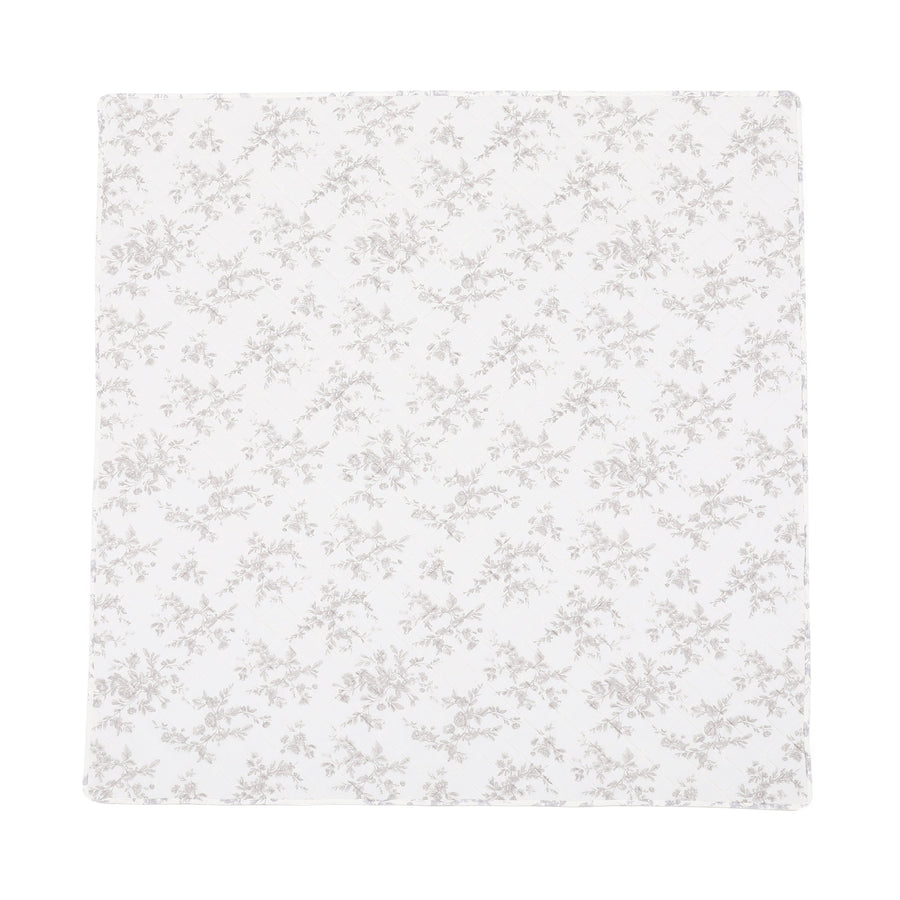 ひんやり キルトラグ クラシックフラワー L 1850×1850 グレー