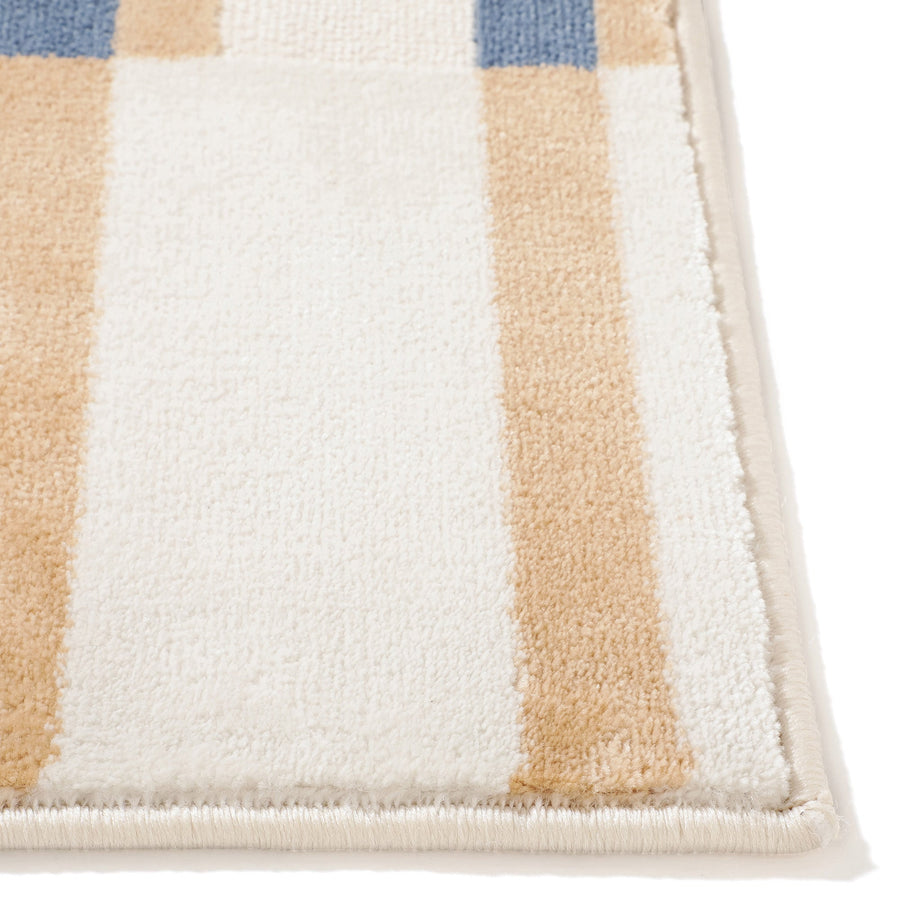 ミッテ ラグ リズムライン M 2000×1400 オレンジ×ブルー