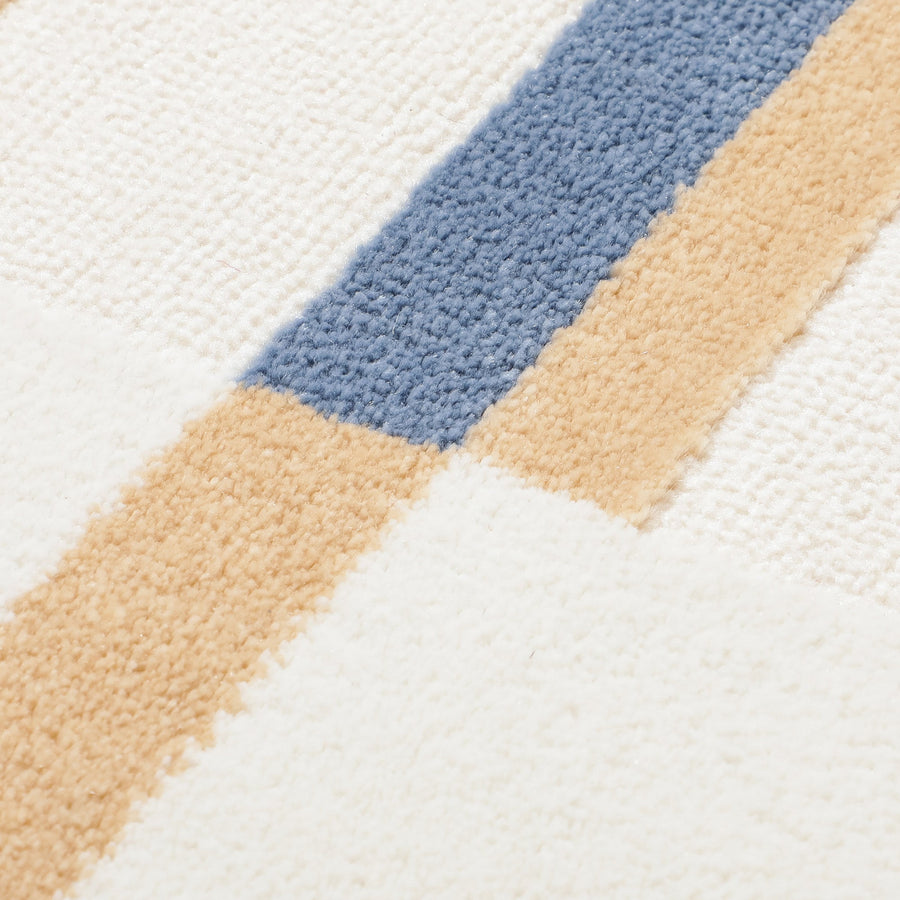 ミッテ ラグ リズムライン M 2000×1400 オレンジ×ブルー